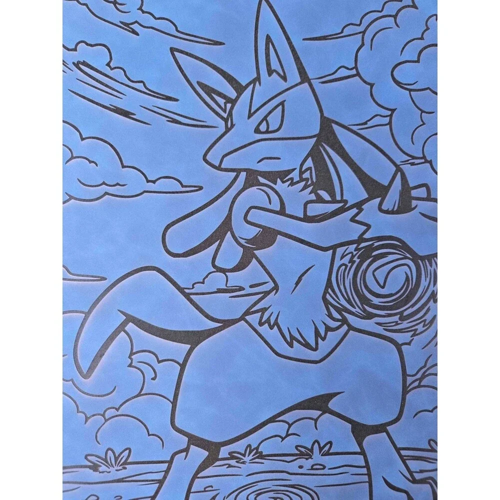 Pokemon Lucario 9 Pocket Engraved BLUE  Top Loader Binder 252 Cards New